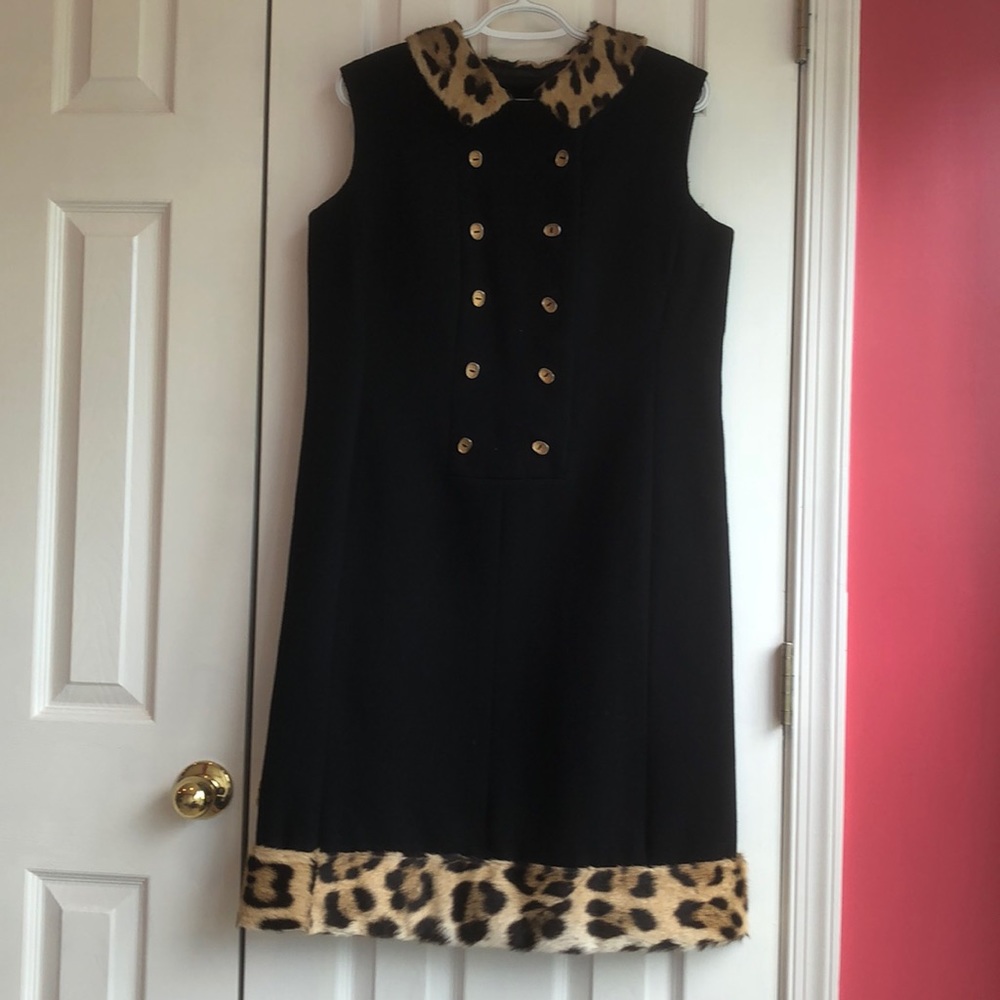 Black and leopard print dress